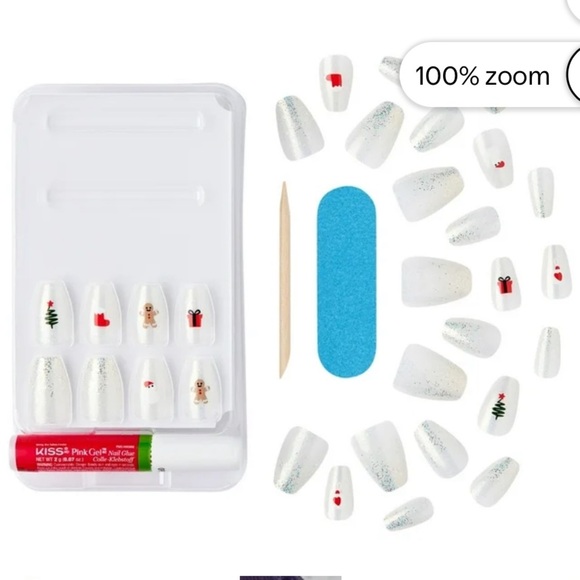 *FINAL Price* KISS Voguish Fantasy, Holiday Press on Nails, Short 28 Count NIB - Picture 3 of 3